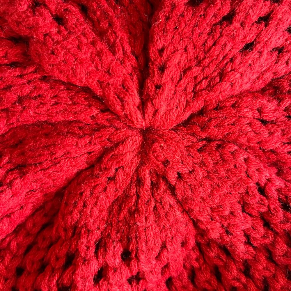 Red Crochet Winter Hat - Picture 4 of 8